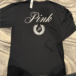 New PINK Victoria's Secret Shirt (XS) Long Sleeve Campus Ivy Logo top NWT